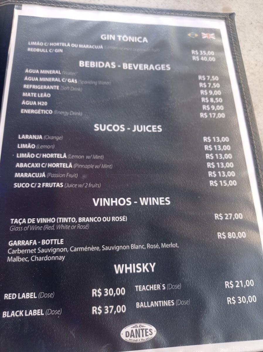 Dantes Café e bar Menu - Image 2